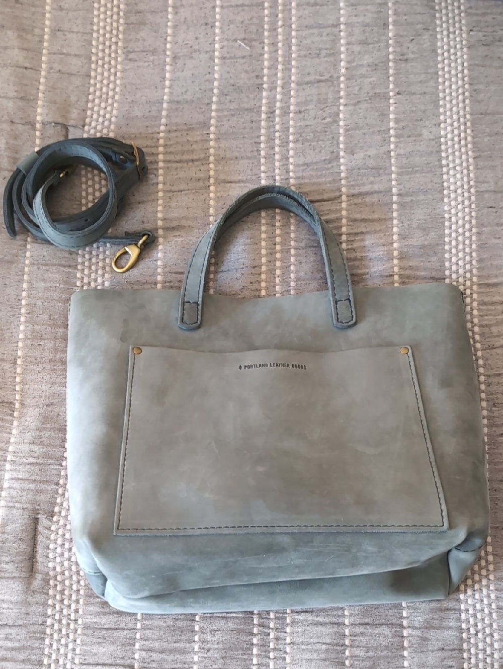 Portland Leather Medium Crossbody Tote - Storm